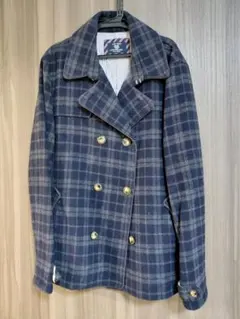 COMME CA COMMUNE チェック柄 ピーコート XL