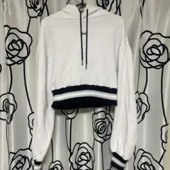 Rady クロップドパーカー ホワイト/ネイビー