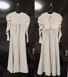 スナイデル　パフスリーブ ロングワンピース　ベージュ