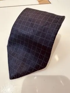 162Giorgio Armani ダークブルー チェック柄 ネクタイシルクのサムネイル