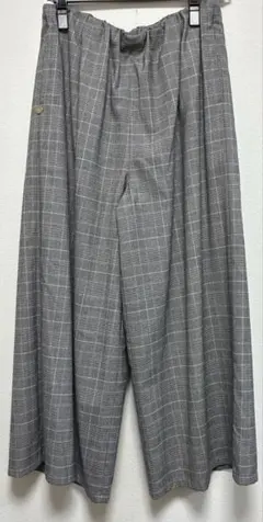 MARECHAL TERRE チェックワイドパンツ ウエストゴム