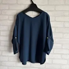 アニセー◇ブラウス (S)黒 ストライプ ドット柄 フレンチ トラッド 
