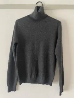 UNIQLOユニクロ　カシミヤ100% セーター　タートルネック　ダークグレー