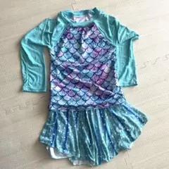 魚のうろこ模様 水着 フリル付き