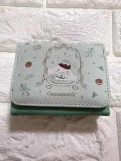シナモロール　三つ折りサイフ　財布　がま口　ミントグリーン　サンリオ