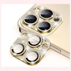 ❤︎iPhone14Pro❤︎ キラキラ カメラ レンズカバー ゴールド