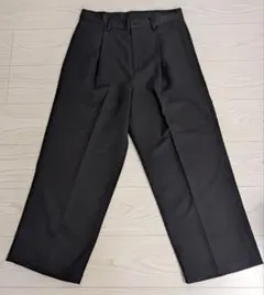 【 MONO-MART】TRストレッチ タックワイドスラックスパンツ ブラック