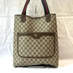 【極希少】GUCCI オールド トートバッグ gg柄 シェリーライン ロゴ A4のサムネイル