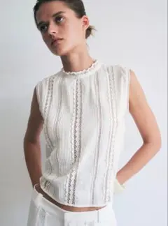 ZARA ZW COLLECTION ロマンチック刺繍ブラウス M