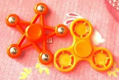オレンジ フィジェットスピナー 2個セット