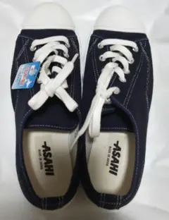 即購入可能★ ASAHI アサヒ スニーカー ネイビー 24.5センチ 日本製