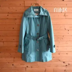 美品　自由区　ダウンライナー付きトレンチコート　エメラルド 38