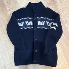 45rpm 長袖　ニットアウター　WOOL 100% 紺色 サイズ3