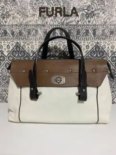 【良品】FURLA フルラ レザー ハンドバッグ トートバッグ ホワイト