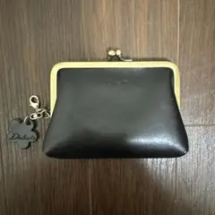 Dakota 黒 レザー がま口コインケース 箱無しのサムネイル