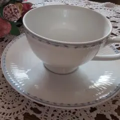 ノリタケ　カップ・ソーサー 陶器製一客　ホワイト　ブルー