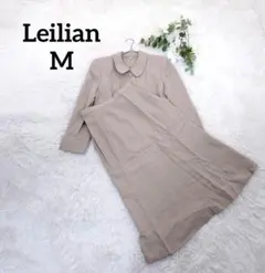レリアン レディースセットアップ ジャケットスカート(M)日本製 ウールベージュ