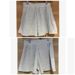日本製　2点セットオーガニックコットンショートパンツ　グレー&ベージ M