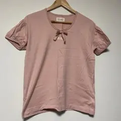 【美品】ピンクハウス　パフスリーブ　半袖Tシャツ　リボン　ピンク　Lサイズのサムネイル