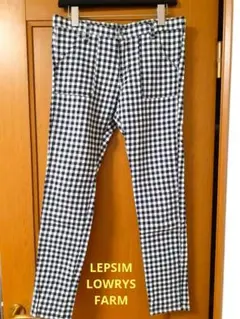 LEPSIM チェック カジュアルパンツ S　ローリーズファーム　白黒