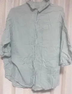 薄緑 薄ミント シャツ 七分袖