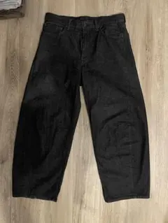 GU バレルレッグジーンズ 32インチ インディゴブラック