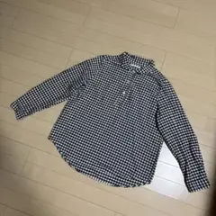 タイムセール☆SUN VALLEY 濃紺ギンガムチェック長袖シャツ