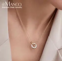 サージカルステンレス リングサークル ネックレス ゴールドシルバー 【爆売れ】