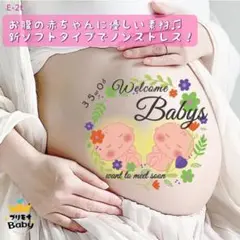 マタニティフォトシール　マタニティペイントシール　双子　男の子　女の子