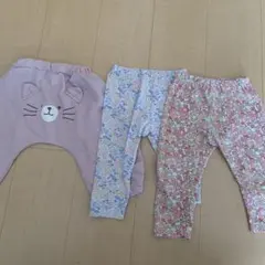 レギンス パンツ ３枚セット 80cm 10部丈　女の子