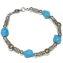 S907 ビーズ ブレスレット【ターコイズ】ビンテージ インディアンジュエリー