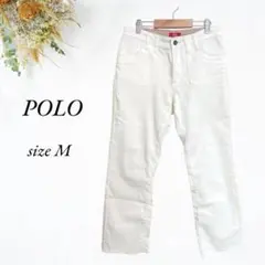 POLO ホワイトデニム Mサイズ 白 伸縮性 ジーンズ ボトムス 3629