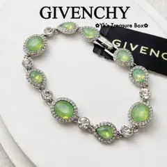 B981/GIVENCHY/シルバーxパール/パヴェ しずくクリスタルネックレス 