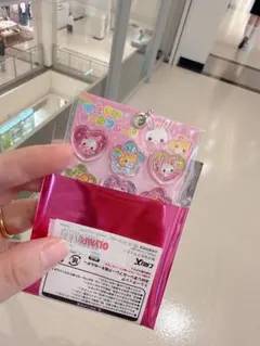 おはじきシールフレーク風キーホルダー　フワフワらびちゃん　平成レトロ