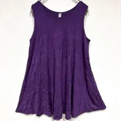 NYL ノースリーブ ワンピース チュニック S パープル USA製　夏