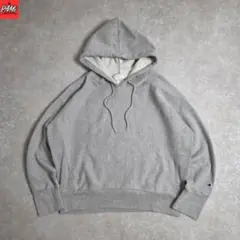 1436古着Champion REVERSE WEAVE裏起毛フーディーＬグレー