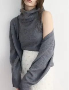 FRAY I.D タートルネック ラクーンタートルカーデアンサンブルニット ラメ