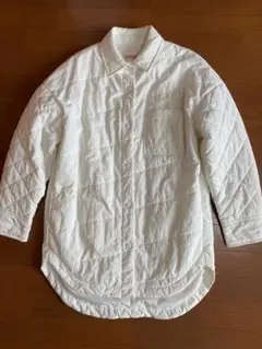 白　キルティング　コート　38　L