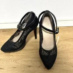 LiBERTYDOLL レースハイヒール　黒　ブラック　新品未使用23.5cmのサムネイル