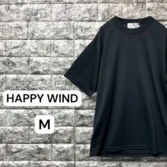 HAPPY WIND メッシュ　Tシャツ　ドライ　スポーツ　アウトドア　黒　M