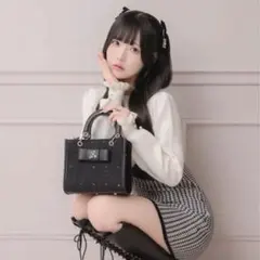 pium フロントリボンスクエアミニトート ブラック