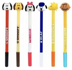 スヌーピー  ラバー マスコット ペン　6種類セット