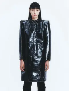 NHOJ ブラックレザー ロングコート