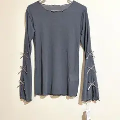 mily bilet 袖リボン シアートップス