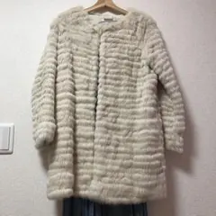 snidel アイボリー ラビットファーコート