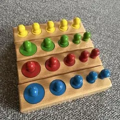 木製　モンテッソーリ 知育玩具 　円柱あわせ　円柱合わせ　木のおもちゃ