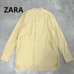 ZARA バンドカラーシャツ ライトイエロー S（M相当）