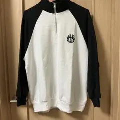 ハーフジップ スウェット ホワイト ブラック