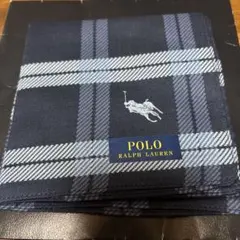 【新品】Polo Ralph Lauren チェック柄ハンカチ　ネイビー