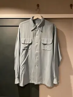 50s 実寸XL Wool / Nylon muslin box shirt